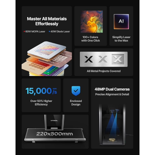 xTool F2 Ultra Dual Laser Engraver 60W MOPA + 40W Diode