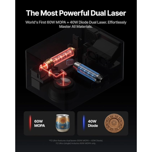 xTool F2 Ultra Dual Laser Engraver 60W MOPA + 40W Diode