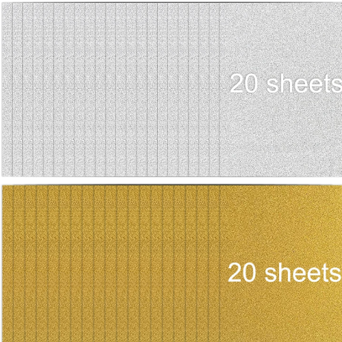 Creality Gold & Silver A4 Self-Adhesive Glitter Cardstock Paper – 40 Sheets