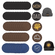 Creality Two-Tone Laser Engraving Round Leather Patches – 6.5mm, Pack of 50