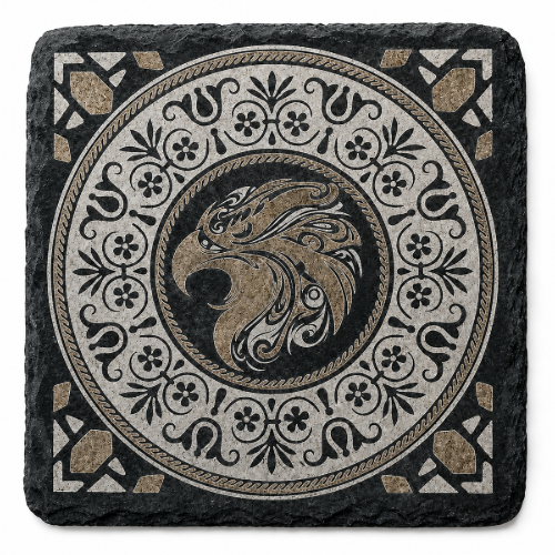 Creality Black Square Stone Coasters with Padded Feet – 100 × 100mm, Pack of 5