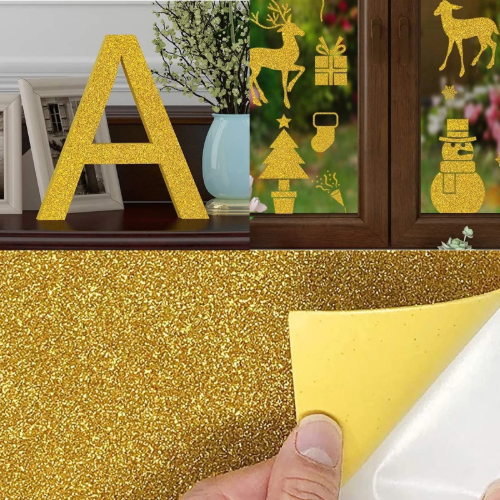 Creality Gold & Silver A4 Self-Adhesive Glitter Cardstock Paper – 40 Sheets