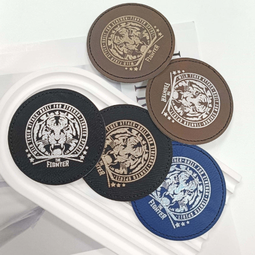 Creality Two-Tone Laser Engraving Round Leather Patches – 6.5mm, Pack of 50