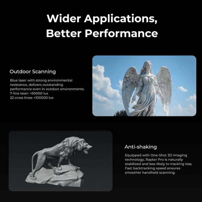 Raptor Pro 3D scanner outdoor scanning and anti-shaking features – Create It 3D South Africa