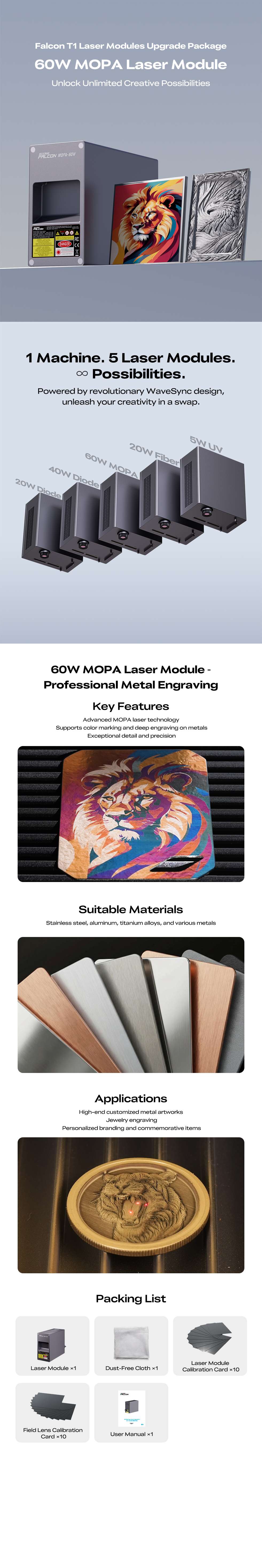 Creality Falcon T1 60W MOPA Laser Upgrade Kit — image 2