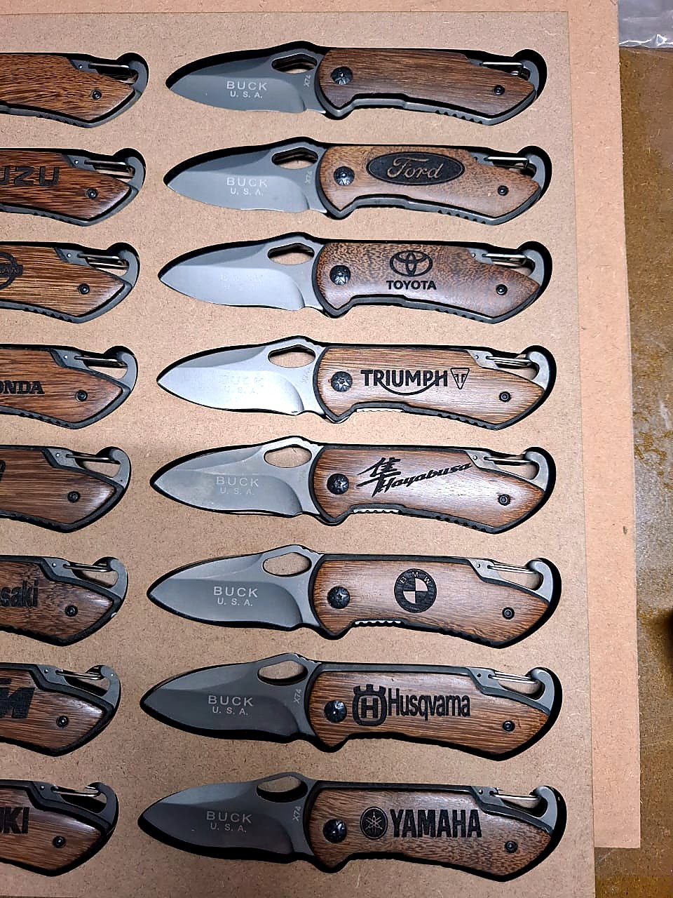 Personalised knives with precision laser engraved branding