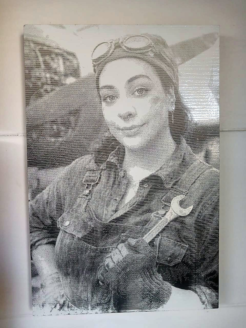 Detailed portrait laser engraving created by Create It 3D