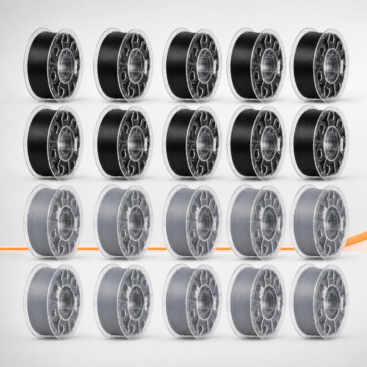 Creality CR-PLA 20kg Production Pack — 12 Black + 8 Grey