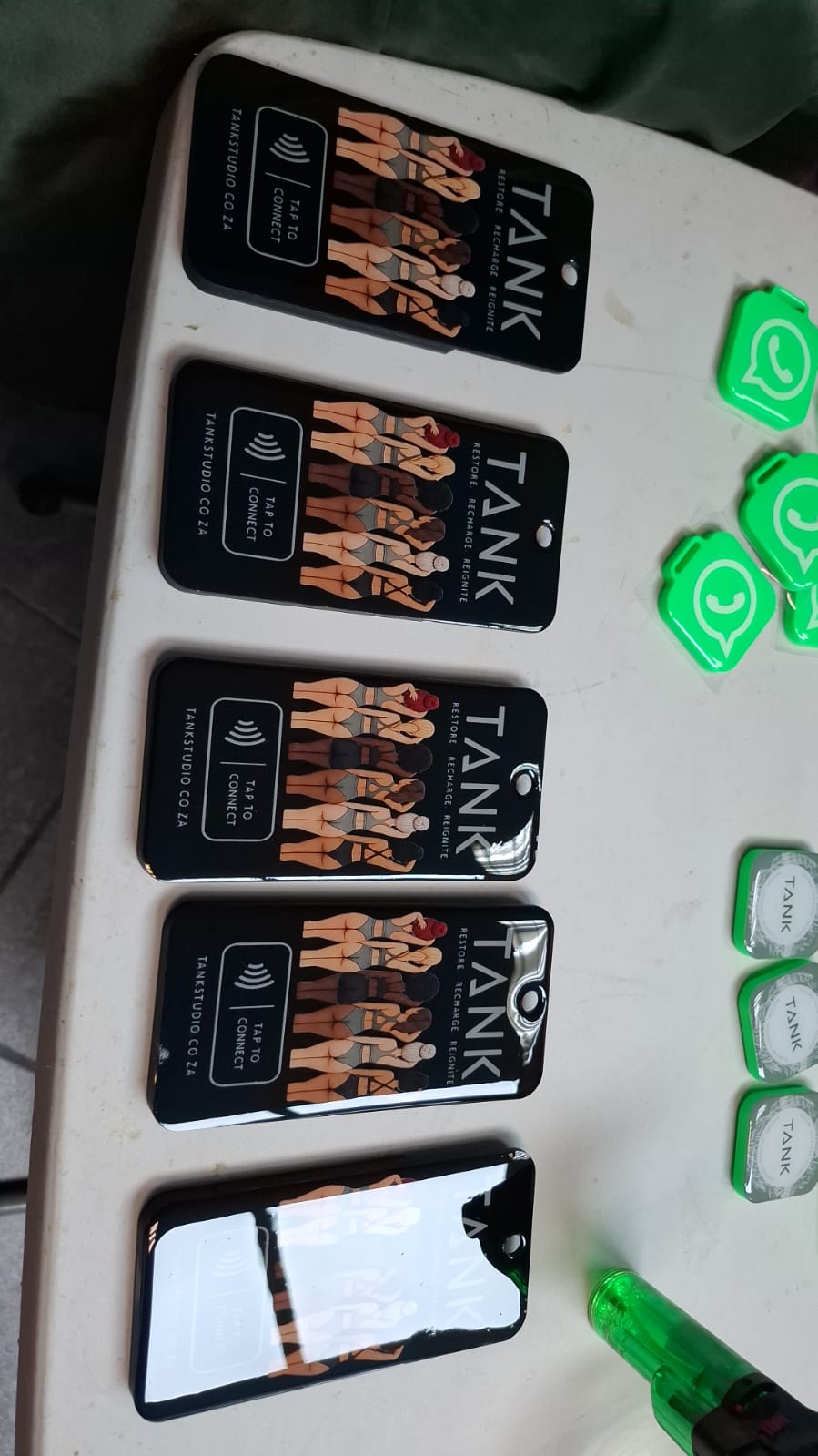 Custom TANIK and WhatsApp NFC tags produced by Create it 3D