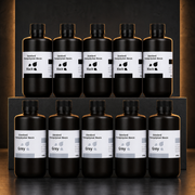 Elegoo Standard Resin V1.0 10 kg production pack with five black and five grey bottles