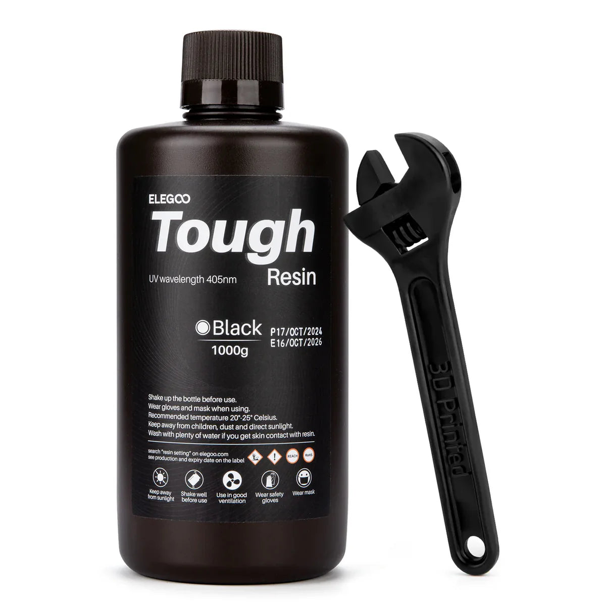 ELEGOO Tough Resin 1kg – High-Strength UV Photopolymer 3D Printing Resin