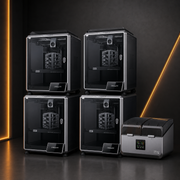 Four Creality K1C 2025 printers with Space Pi X4 dryer