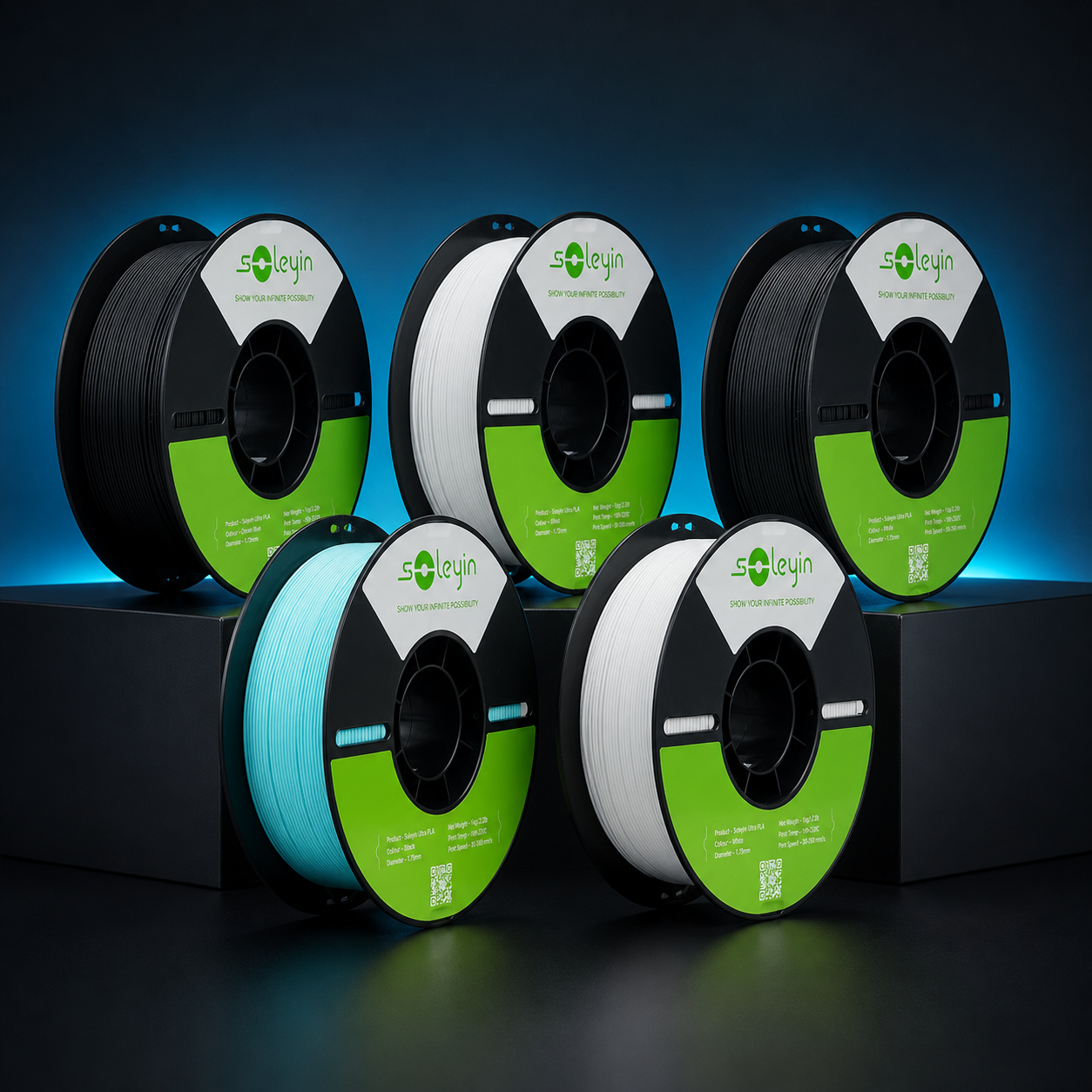 Soleyin Ultra PLA 5kg Essential Colour Pack