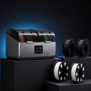 Creality Space Pi X4 filament dryer with representative black and white Ender PLA spools for the 20kg print farm pack