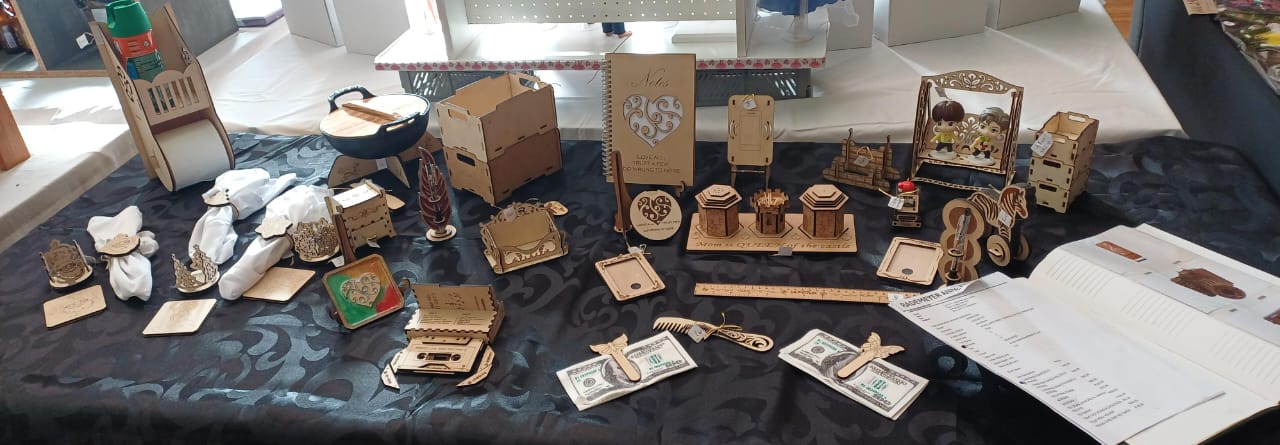 Range of personalised laser-cut and engraved products for a home business