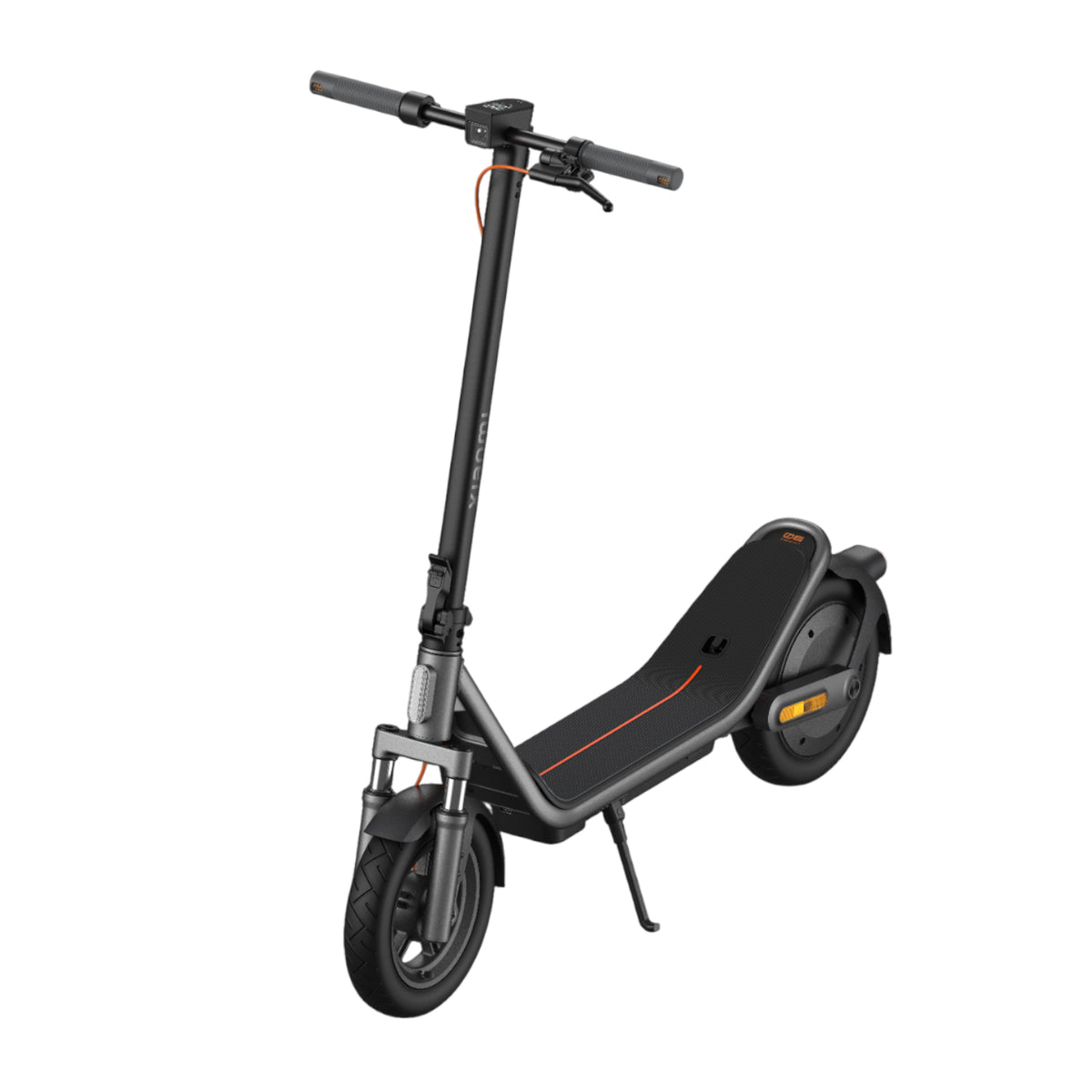 Xiaomi Electric Scooter 6 in black, full side profile with 12-inch tubeless tyres and dual suspension