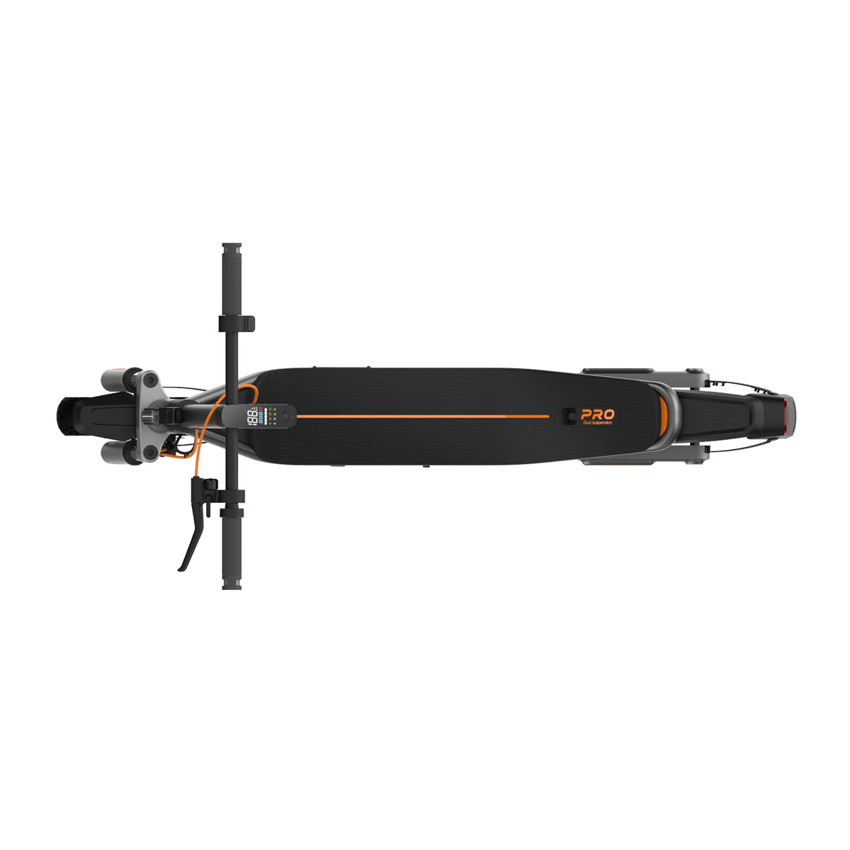 Xiaomi Electric Scooter 6 Pro front and rear suspension detail with high-clearance deck and large tyres
